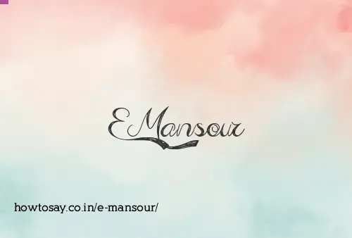 E Mansour