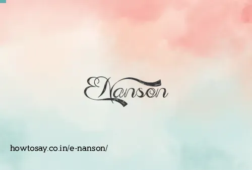 E Nanson