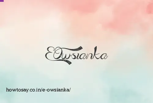 E Owsianka