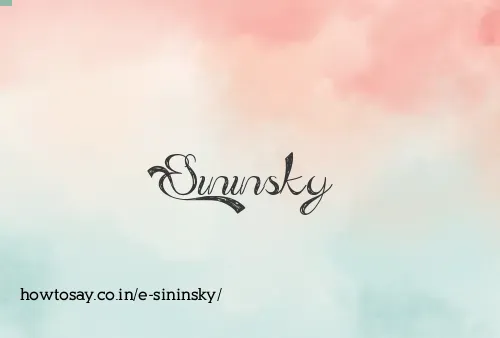 E Sininsky