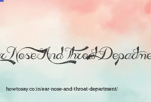 Ear Nose And Throat Department