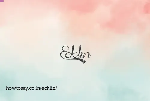Ecklin