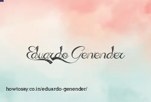 Eduardo Genender