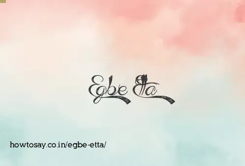 Egbe Etta