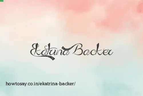 Ekatrina Backer