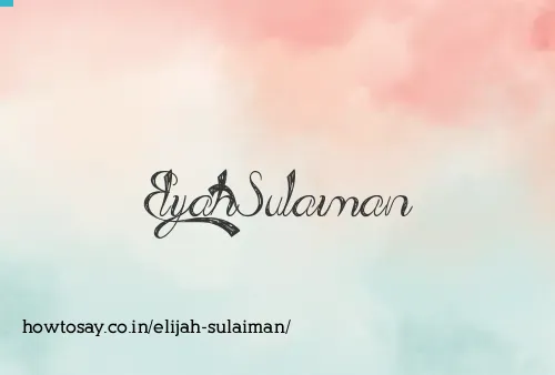 Elijah Sulaiman