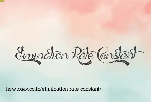 Elimination Rate Constant
