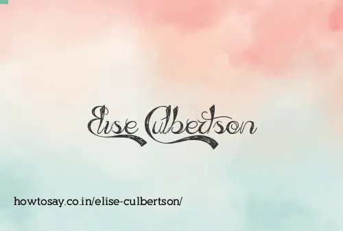 Elise Culbertson
