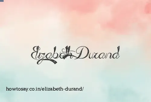 Elizabeth Durand