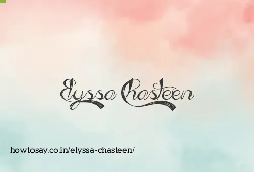 Elyssa Chasteen