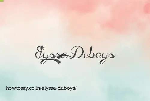 Elyssa Duboys
