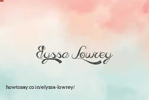 Elyssa Lowrey