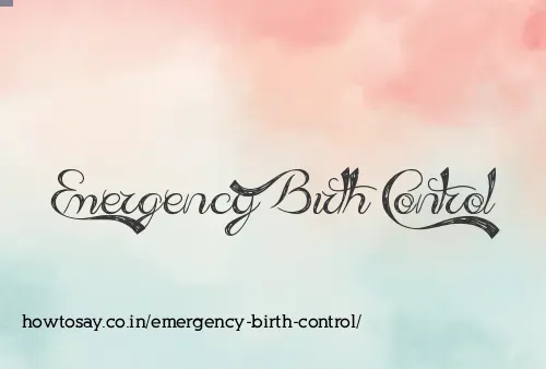 Emergency Birth Control