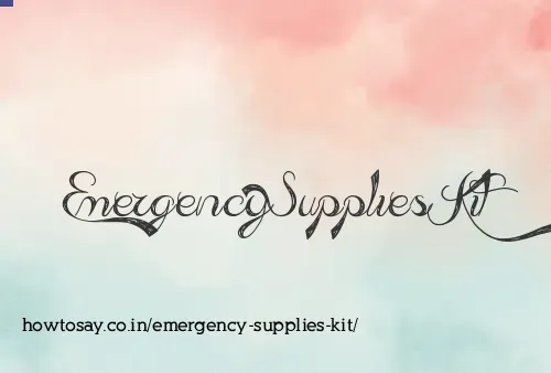Emergency Supplies Kit
