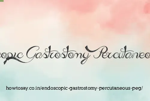 Endoscopic Gastrostomy Percutaneous Peg