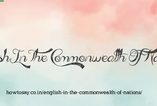 English In The Commonwealth Of Nations