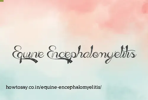 Equine Encephalomyelitis