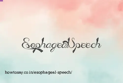 Esophageal Speech