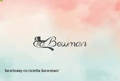 Etta Bowman