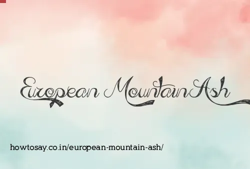 European Mountain Ash