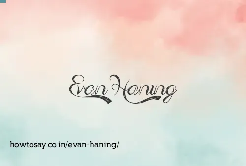 Evan Haning