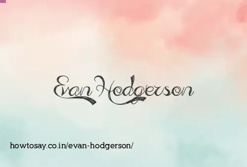 Evan Hodgerson