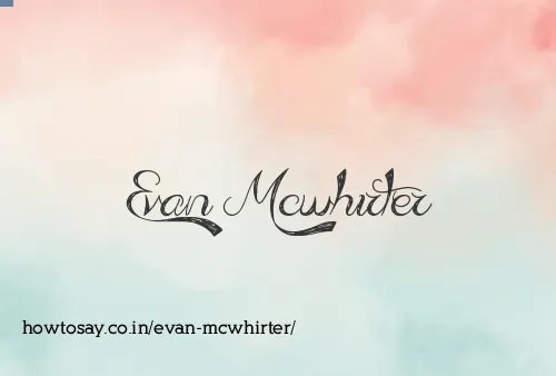 Evan Mcwhirter