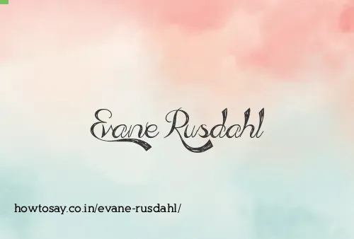 Evane Rusdahl