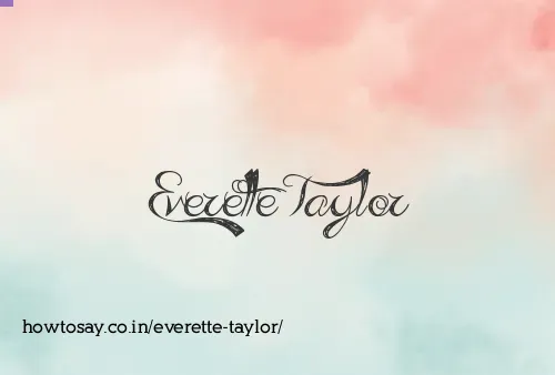 Everette Taylor