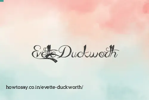Evette Duckworth