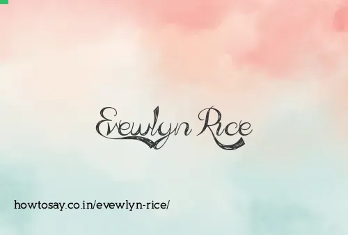 Evewlyn Rice