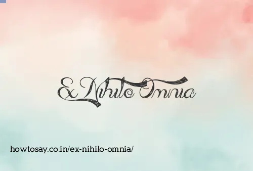 Ex Nihilo Omnia