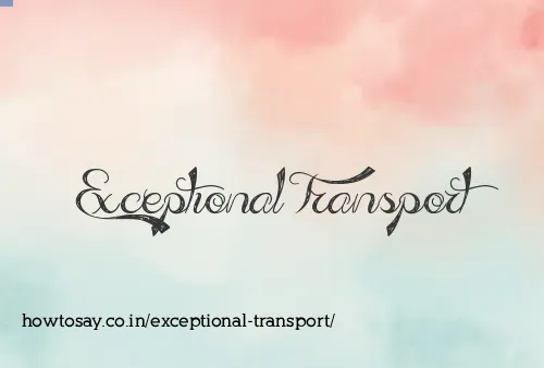 Exceptional Transport
