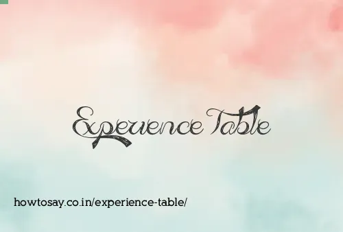 Experience Table
