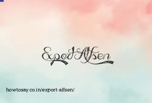 Export Alfsen