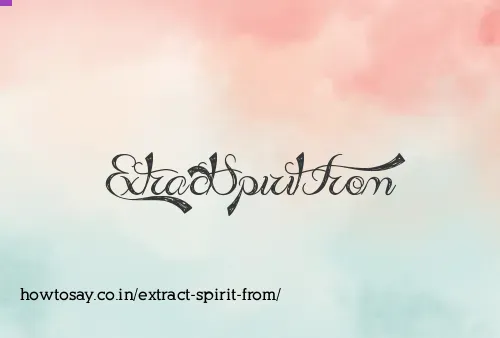 Extract Spirit From