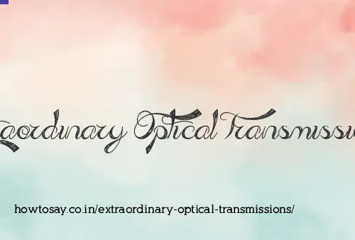 Extraordinary Optical Transmissions