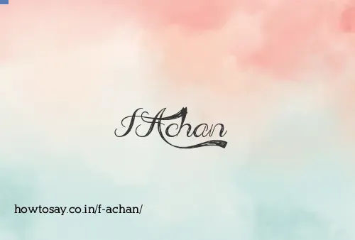 F Achan