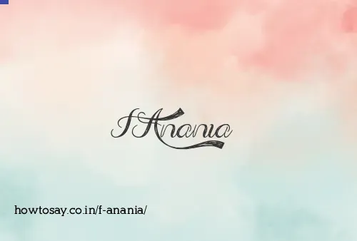 F Anania