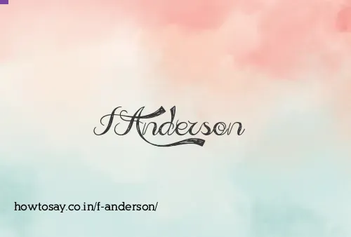 F Anderson