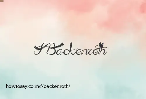 F Backenroth