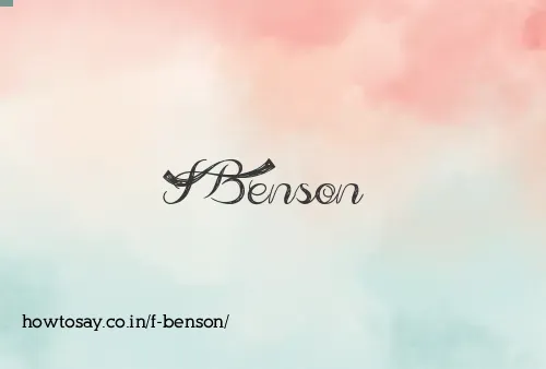 F Benson