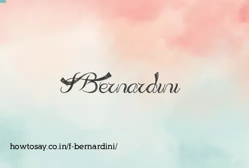 F Bernardini