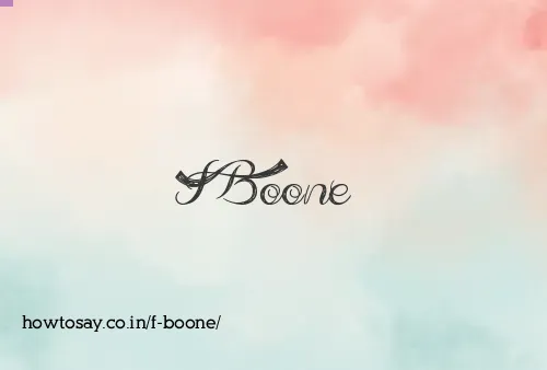 F Boone