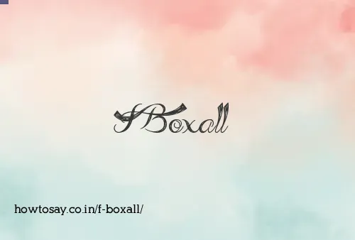 F Boxall