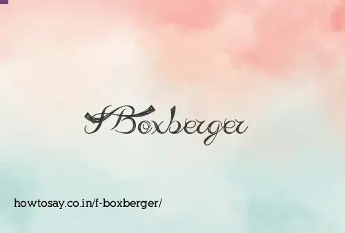 F Boxberger