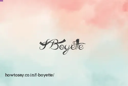 F Boyette