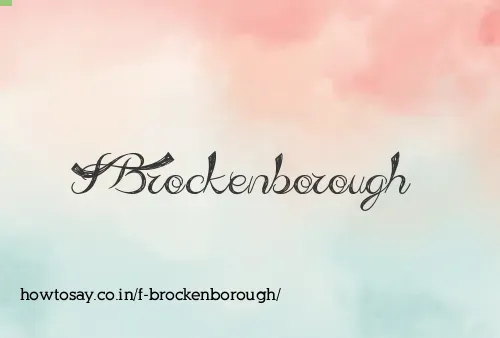 F Brockenborough