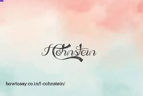 F Cohnstein
