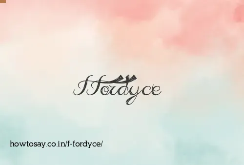 F Fordyce
